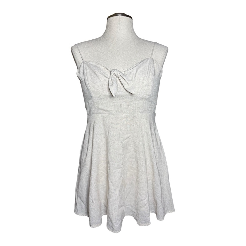 Essue Cream Linen Blend Cotton Summer Dress